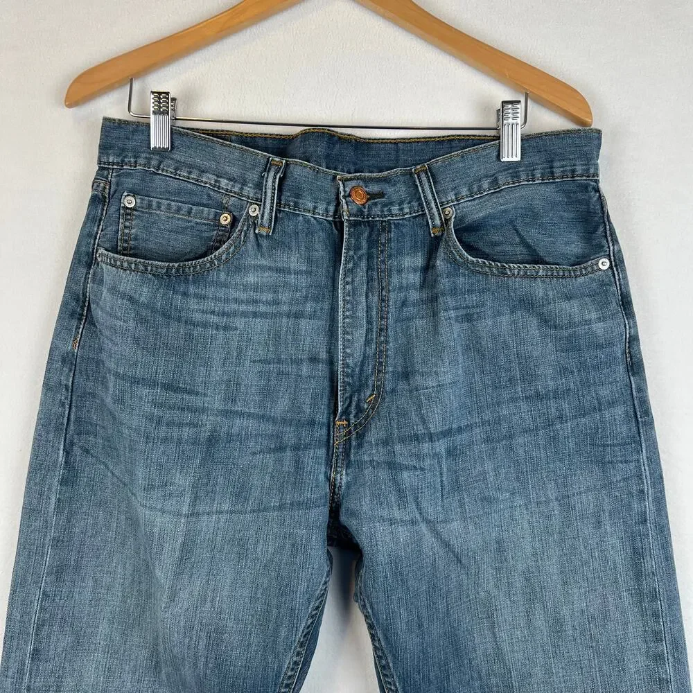 Levis 505 Jeans Mens 36x30 Blue Regular Straight Mid Rise Medium Wash‎ Denim